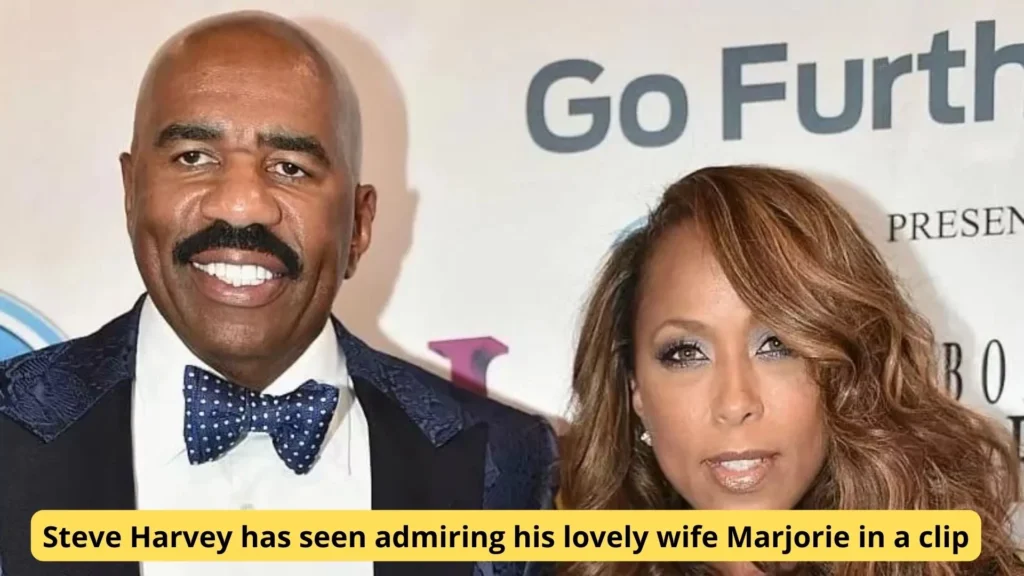 Steve Harvey has seen admiring his lovely wife Marjorie in a clip